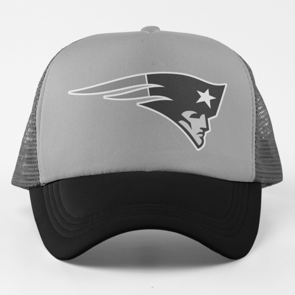 NEW England Patriots Greyscale Logo Foam Trucker Snapback Hat 3TONE GREY